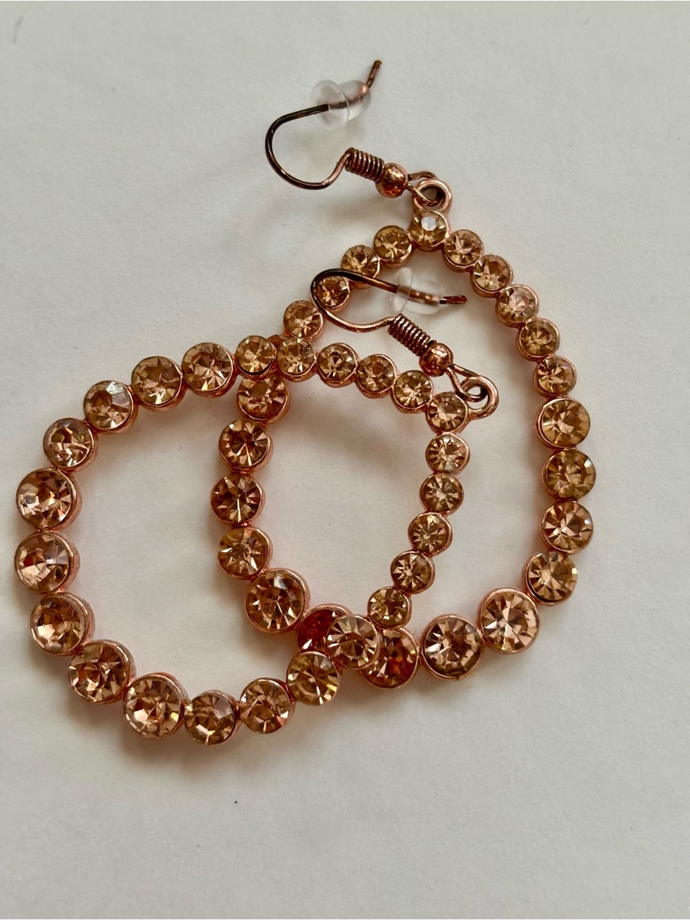 Rose Gold Crystal Teardrop Earrings - Women Jewelry - Picture 2 of 4
